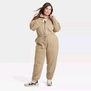 NWT Tan Leisure Studio Jumpsuit Size XXL